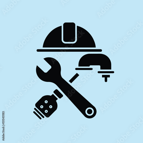  vector icons representing home fix and factory maintenance, gas and electricity maintenance                              
