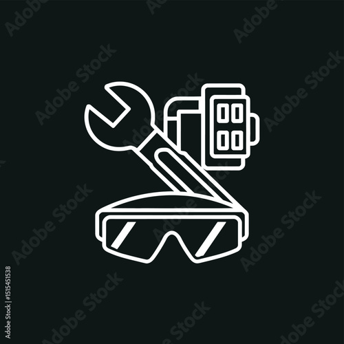  vector icons representing home fix and factory maintenance, gas and electricity maintenance                              
