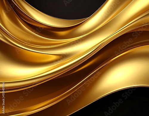 Golden flowing fabric drapes
