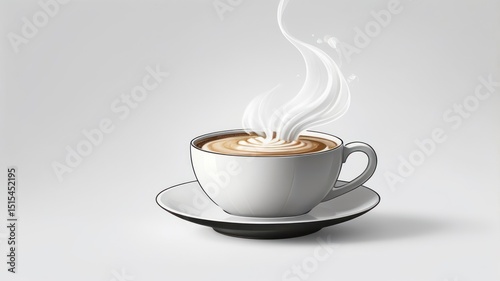 A steaming cup of coffee on a saucer