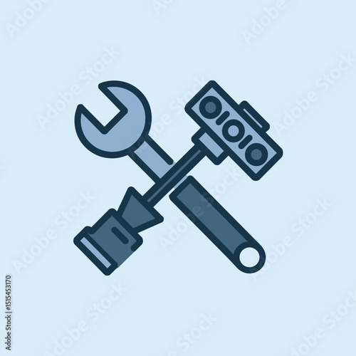  vector icons representing home fix and factory maintenance, gas and electricity maintenance                              
