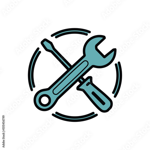  vector icons representing home fix and factory maintenance, gas and electricity maintenance                              
