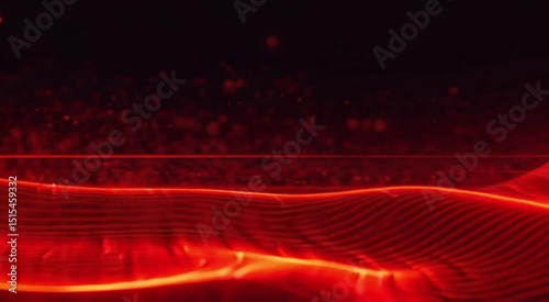 Abstract red wavy lines on dark background