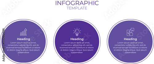 Infographic label design template with icons and 3 steps