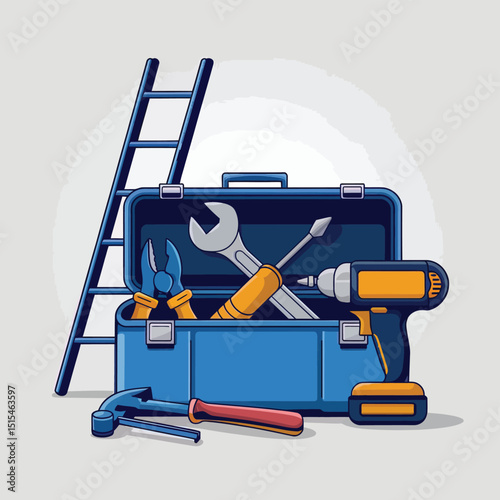  vector icons representing home fix and factory maintenance, gas and electricity maintenance                              
