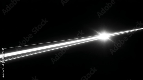 Bright White Light Streak on Black Background Digital Abstract Design Modern Graphic Light Effect Glowing Line Energy Beam Powerful Light Ray Starburst Shine Bright Flash lens rays