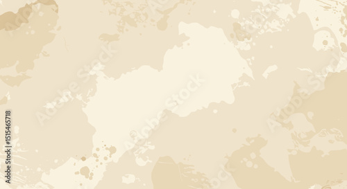 Abstract beige watercolor texture with soft stains and splatters  