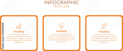 Infographic label design template with icons and 3 steps