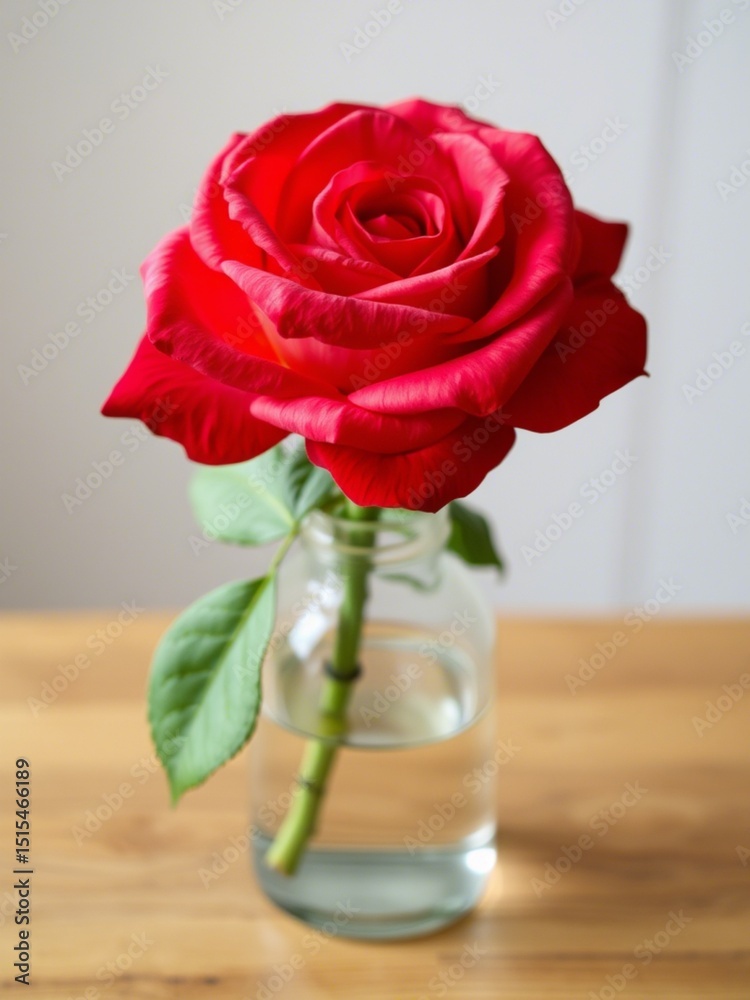 red rose in a glass red rose in a glass