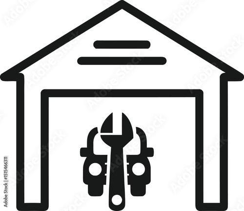 Car service icon set with garage, workshop, auto mechanic, technician, station, lubrication, maintenance and automotive.