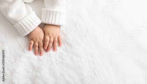 Adorable Baby Hands on White Background Soft, Gentle, Pure Innocence