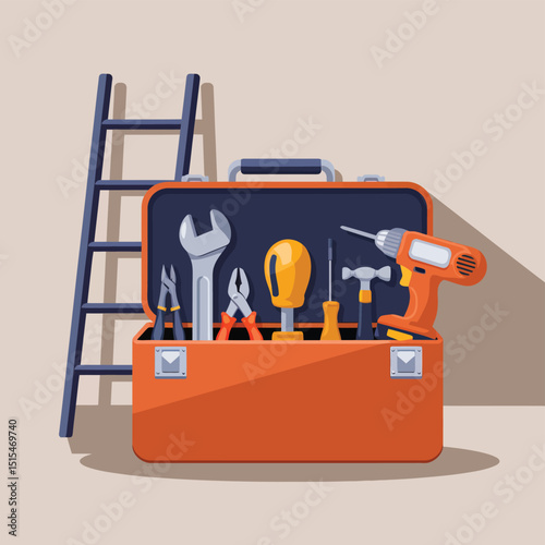  vector icons representing home fix and factory maintenance, gas and electricity maintenance                              
