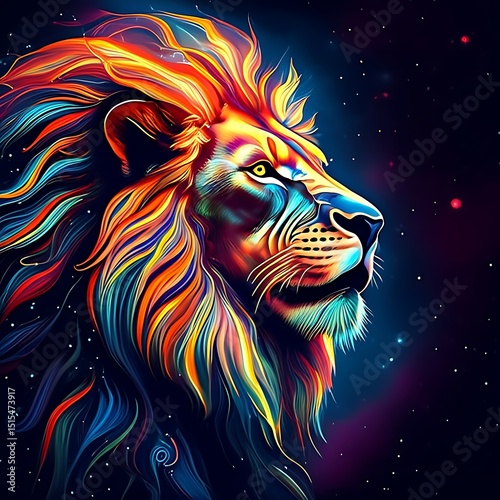 lion head in the night