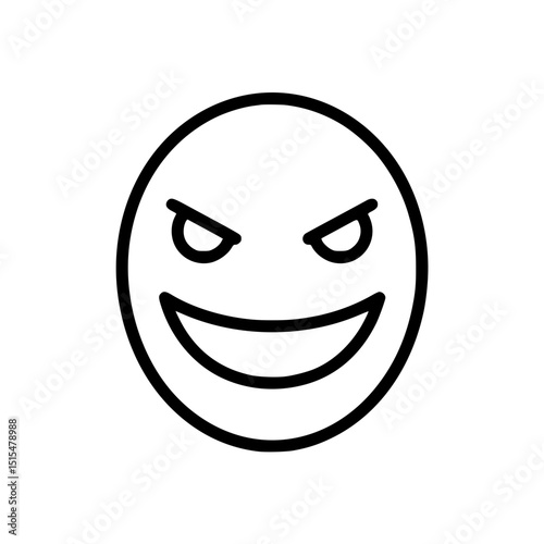 Evil Grin Emoji Icon: Mischievous, Sarcastic, or Playful Expression - Perfect for Digital Communication
