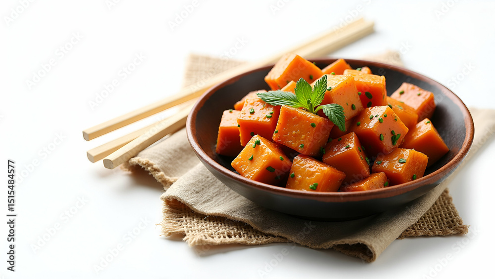 Chinese food styled photo isolated on white background under strategic lighting to highlight texture contrasts cultural tableware and thematic garnish elements for editorial features restaurant brandi Chinese food styled photo isolated on white background under strategic lighting to highlight texture contrasts cultural tableware and thematic garnish elements for editorial features restaurant brandi