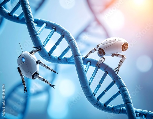 Robots climb DNA double helix