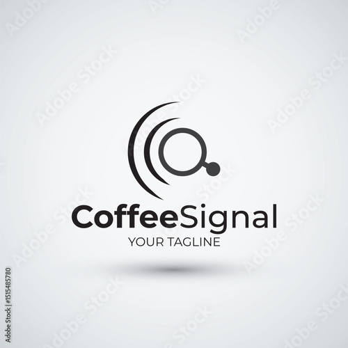 Abstract Coffee Signal Logo Design Template