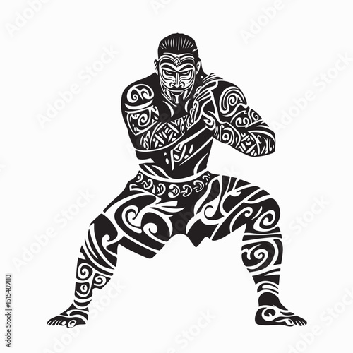 Maori tribe Haka Images vector isolated on white background.