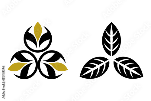 set of black and white flowers