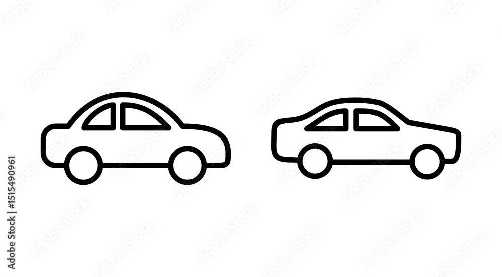 Naklejka premium Car icon vector. car sign and symbol. small sedan