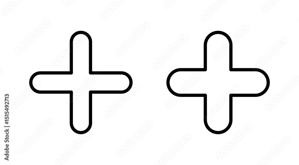 Fototapeta premium Plus icon vector. Add plus sign and symbol