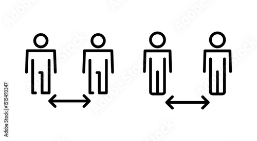 Social distance icon vector. social distancing sign and symbol. self quarantine sign