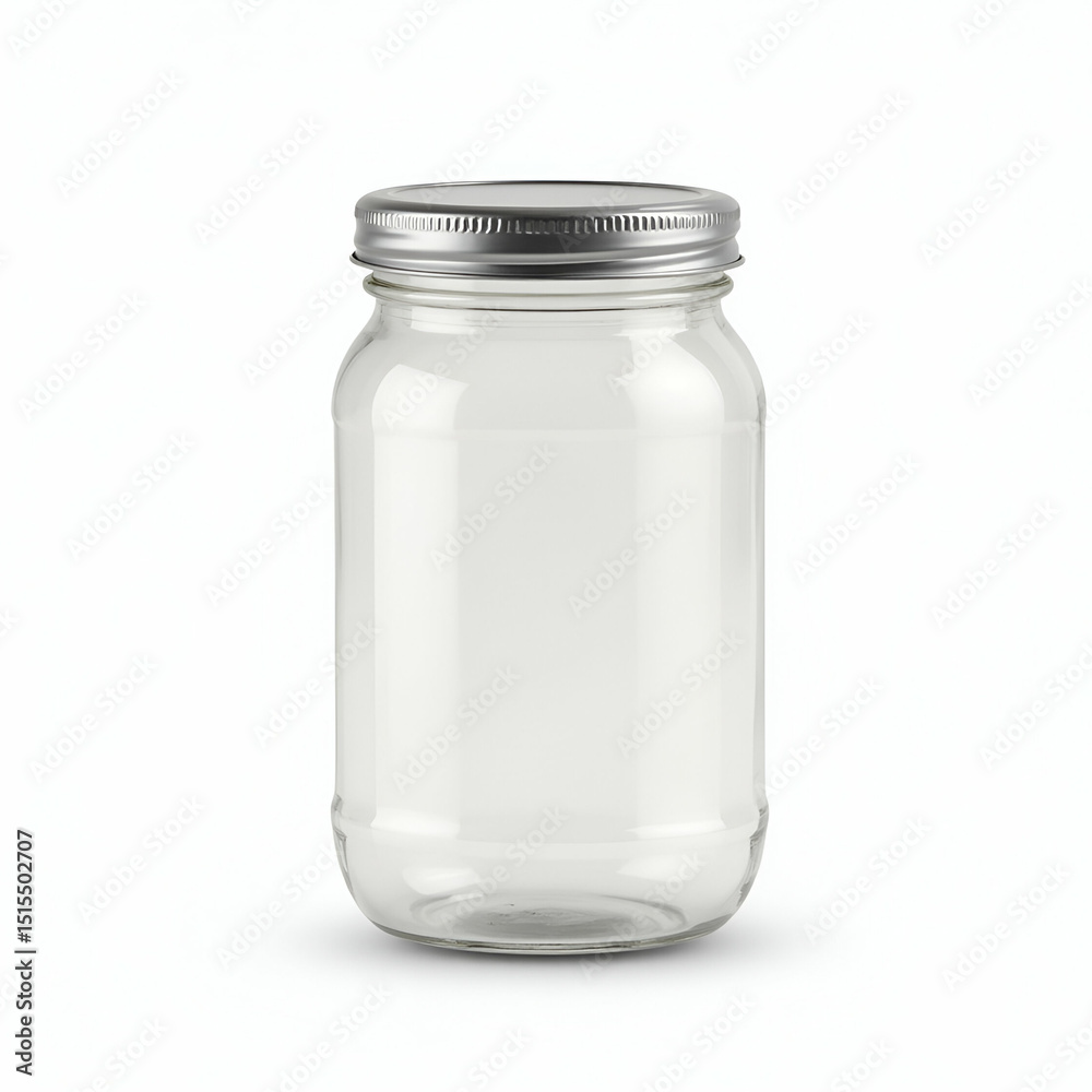 High Resolution Baby Jar Mockup Infographic: Isolated on White with Glass Texture, Metal Lid, and Space for Puree Packaging Design Elements High Resolution Baby Jar Mockup Infographic: Isolated on White with Glass Texture, Metal Lid, and Space for Puree Packaging Design Elements