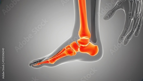 Anatomical Illustration of Ankle Pain and Inflammation