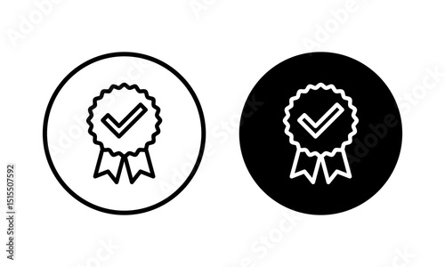 Approved icon vector illustration. Certified Medal Icon. check mark
