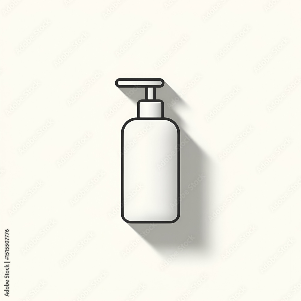 Minimal Beauty Bottle Infographic Icon: Sleek Cylindrical Container with Pump Dispenser, Clean Vector Line Art for Modern Skincare Product Diagrams & Branding Guides Minimal Beauty Bottle Infographic Icon: Sleek Cylindrical Container with Pump Dispenser, Clean Vector Line Art for Modern Skincare Product Diagrams & Branding Guides
