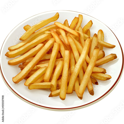 Golden French Fries and Ketchup – Classic Snack Box on White | AI-Generated

