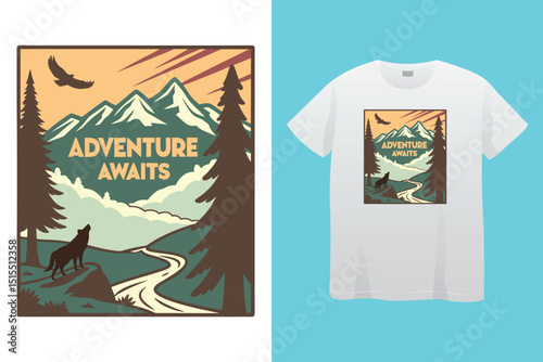 Camping T-Shirt Design – Adventure, Nature, and Outdoor Lifestyle Graphic Tee.