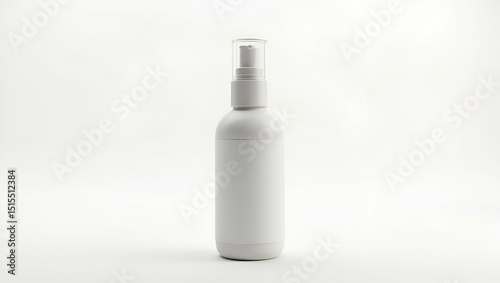 Branded cosmetic bottle isolated on white background with clear label design ideal for ecommerce beauty product mockups and cosmetic packaging design presentations. in  Photo Stock  Concept  and empty