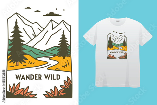 Camping T-Shirt Design – Adventure, Nature, and Outdoor Lifestyle Graphic Tee.