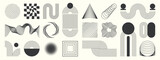 Abstract minimal element mid century vector set. Aesthetic contemporary stripe line art, geometric shape in monochrome. Art form design for wall art, decoration, wallpaper.