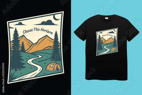 Camping T-Shirt Design – Adventure, Nature, and Outdoor Lifestyle Graphic Tee.