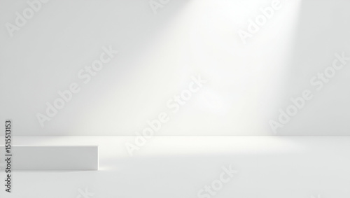 Minimalist Product Scene  Single Object Spotlighted on White Background  Perfect for Advertising Layouts   Hero Image Design  with Empty Space on Left for Text.