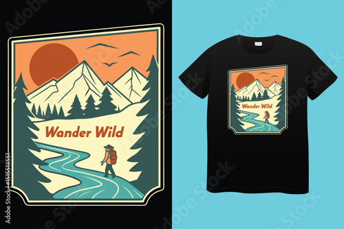 Camping T-Shirt Design – Adventure, Nature, and Outdoor Lifestyle Graphic Tee.