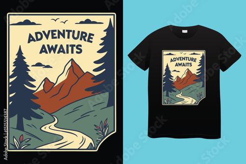 Camping T-Shirt Design – Adventure, Nature, and Outdoor Lifestyle Graphic Tee.