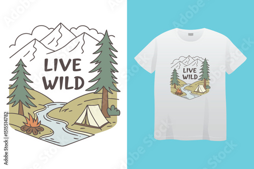 Camping T-Shirt Design – Nature, Adventure, and Outdoor Explorer Graphic Tee.