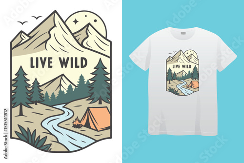 Camping T-Shirt Design – Nature, Adventure, and Outdoor Explorer Graphic Tee.
