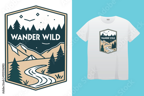 Camping T-Shirt Design – Outdoor Adventure, Nature Lover, and Wilderness Graphic Tee.