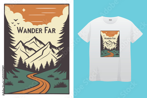 Camping T-Shirt Design – Outdoor Adventure, Nature Lover, and Wilderness Graphic Tee.