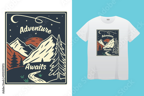 Camping T-Shirt Design – Outdoor Adventure, Nature Lover, and Wilderness Graphic Tee.