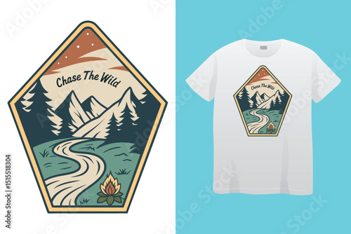 Camping T-Shirt Design – Outdoor Adventure, Nature Lover, and Wilderness Graphic Tee.