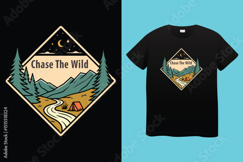 Camping T-Shirt Design – Outdoor Adventure, Nature Lover, and Wilderness Graphic Tee.
