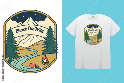 Camping T-Shirt Design – Outdoor Adventure, Nature Lover, and Wilderness Graphic Tee.