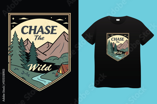Camping T-Shirt Design – Outdoor Adventure, Nature Lover, and Wilderness Graphic Tee.