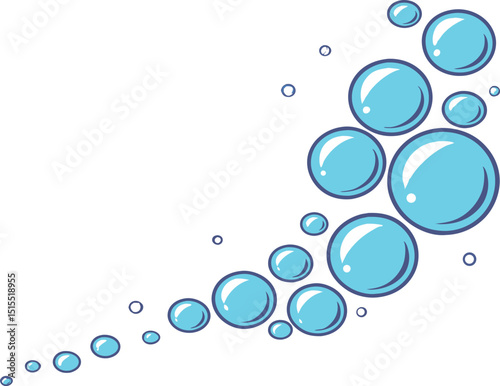 Cartoon Bubbles Ascending A Clean and Refreshing Graphic Element for Various Designs