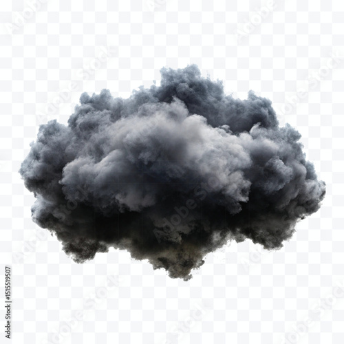 realistic smooth white and black cloud in different style isolated on transparent background
